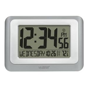 La Crosse Technology 513-88907-INT Digital Atomic Clock with Temperature - Cool Gray/Silver