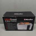 Mueller UltraToast Full Stainless Steel Toaster 4 Slice, Long Extra-Wide Slots for Bagels and Waffles, 6 Browning Levels, LED Display, Cancel/Defrost/Reheat Functions & Removable Tray, Kitchen Gadgets