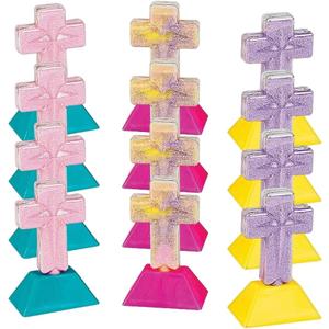 Fun Express Sand Art Crosses Kit for Kids 12 Pack - Colored Sand Painting Craft Set for Sunday School Supplies & VBS | Christian Bible Crafts for Religious Education & Church Activities