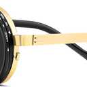 FEISEDY Adjustable Tint Sunglasses Polarized Men, 1-9 Gear Manual Dimming, Steampunk Round Metal Frame UV400 ND Filter B1400