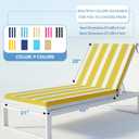 L'AGRATY Outdoor Lounge Chaise Cushion: 72x21x3 Inch Waterproof Lounge Chair Cushion for Outdoor Furniture with Fade Resistant Removable Cover - Patio Cushions for Pool Lawn Deck(Yellow White 2Pcs)