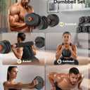 FEIERDUN Adjustable Dumbbells, 45lbs Free Weight Set with Connector, 4 in1 Dumbbells Set Used as Barbell, Kettlebells, Push up Stand, Fitness Exercises for Home Gym Suitable Men/Women.