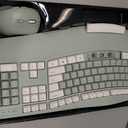 Wireless Keyboard and Mouse Combo,2.4G Full Size Wave Keys Ergonomic Keyboard with Wrist Rest for Natural Typing, 3 DPI Adjustable Ergonomic Mouse for Computer/Laptop/Windows/Mac (Avocado Green-A)