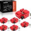 A-Premium 6x Ignition Coil Pack and 12x Iridium Spark Plugs Compatible with Mercedes-Benz C240 2001-2005, C280 1998-2000, C320 2001-2005, E320, SLK320, CLK320, ML320, ML350 & Chrysler Crossfire (Red)