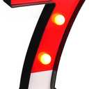 Mudder Red and White Light up Numbers Party Decorations, LED Anime Cartoon Pattern Glowing Numbers, Birthday Table Centerpieces Cartoon Animated Birthday Party Supplies, 8.58 x 5.2 Inches(7)