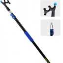 4.7-12FT Telescoping Extension Boat Hook with Non-Slip Rubber, Durable|Lightweight, Floating, Rustproof & Scratch-Resistant Aluminum Boat Accessories,Threaded Poles for Docking, Push-Pull and Boating