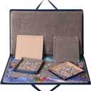 Lavievert 1000 Piece Jigsaw Puzzle Board with Padded Cover, Portable Case with 4 Sorting Trays & Detachable Board, Puzzle Caddy Storage Saver with Non-Slip Surface for Adults, Up to 1000 pcs
