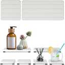 6PCS Fast Drying Diatomite Stone Sink Tray, Stone Drying Tray for Bathroom Counter, Stones Soap Trays for Kitchen Sink, Water Absorbing Coasters, Diatomite Soap Dish, Water Absorbing Stones Trays