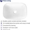Vessel Sink,19-Inch Vessel Sink, Rectangular Above-Counter Bathroom Sink, White 19x15 Inch Ceramic Vessel SinkVanity Sinkn