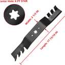 Parts Camp 3 Pack 742-04053 942-04053 Toothed Mulching Blades 742-04053C 942-04053C 942-04053-X Replaces Cub Cadet/Craftsman/Troy-Bilt/MTD 50-inch Cutting Deck LT1050 i1050 SLT1550 SLTX1050