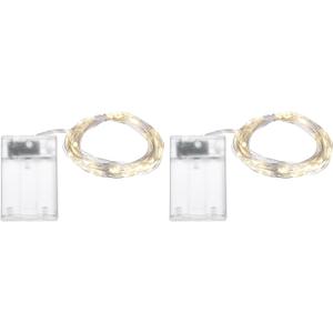 MECCANIXITY 2 Pack LED Fairy Lights Battery Operated 50 LEDs 16 Feet Warm White Light Mini Waterproof Copper Wire Twinkle Bulk Lights for DIY Home Wedding Christmas Party Decoration