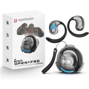 TRANSFORMERS Wireless Earbuds Bluetooth 5.4 Open Ear Earbuds Over The Ear Earphones with Ear Hooks,60H Playtime,IPX5 Waterproof,Dual Mic Clear Call,for Running Workout,TF-T07 Sliver-Optimus Prime