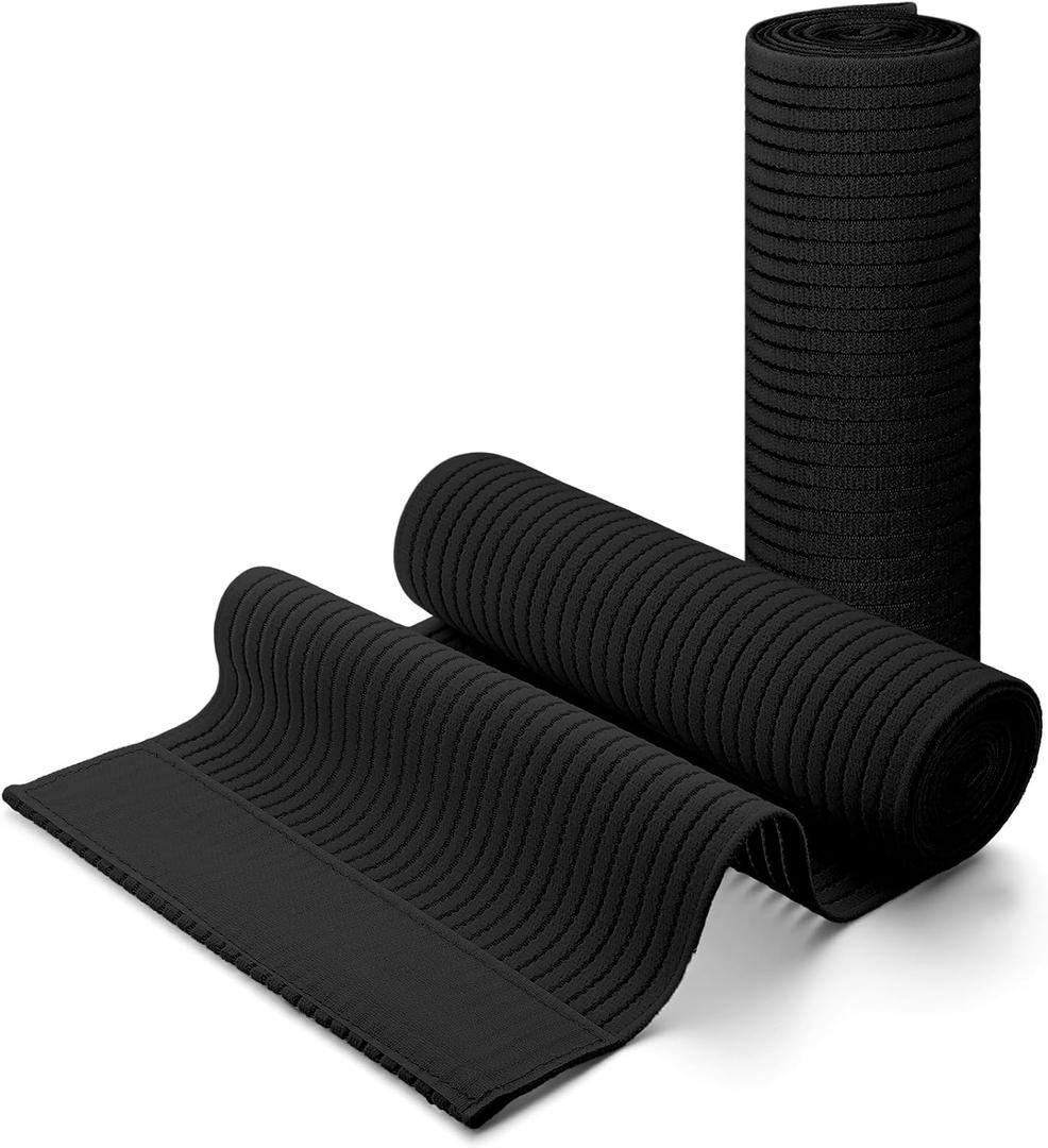 Geiserailie 2 Pcs Chest Compression Wrap Breast Support Band Sports Support Strap Bandage Adjustable Chest Binder for Large Breasted Women Prevent Breast Bounce for Sports Running (Black, Large)