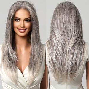 testar 13×6 HD Lace Front Wig Gray Wigs for Women 22 Inch Long Straight Silver Wig Natural Layered Hair Glueless Wig Synthetic Silver Lace Front Wigs Middle Part Halloween/ Party/ Daily Use (Hand Tied) testar 13×6 HD Lace Front Wig Gray Wigs for Women 22 Inch Long Straight Silver Wig Natural Layered Hair Glueless Wig Synthetic Silver Lace Front Wigs Middle Part Halloween/ Party/ Daily Use (Hand Tied)