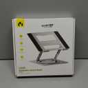 AOEVI Adjustable Laptop Stand with 360 Rotating Base, Computer Stand for Laptop Ergonimic Foldable Laptop Riser for Desk Compatible with MacBook Pro/Air Notebook up to 16 Inches, Grey