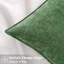DecorUhome Summer Couch Throw Pillow Covers 12x20 Set of 2, Decorative Soft Velvet Modern Cozy Chenille Lumbar Pillow Cases with Elegant Design for Sofa Bed Living Room Home Decor, Moss Green