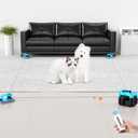 Interactive Cat Toy for Indoor Cats, Auto/Remote Control DIY Cat Mouse Hunting Treadmill Keep Bored Kitten Puppy Entertained to Chase, Feather Toy to Exercise-Sky Blue