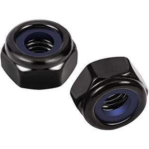 MewuDecor #10-32 Nylon Insert Hex Lock Nuts Locknuts, 304 Stainless Steel 18-8, Black Oxide, 50 PCS