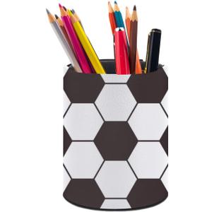 Soccer Ball Pen Holder Pencil Organizer Cute Pencil Cup Desk Decor Makeup Brush Holder Dice Cup PU Multifunctional Office Suppliesfor Home Classroom School
