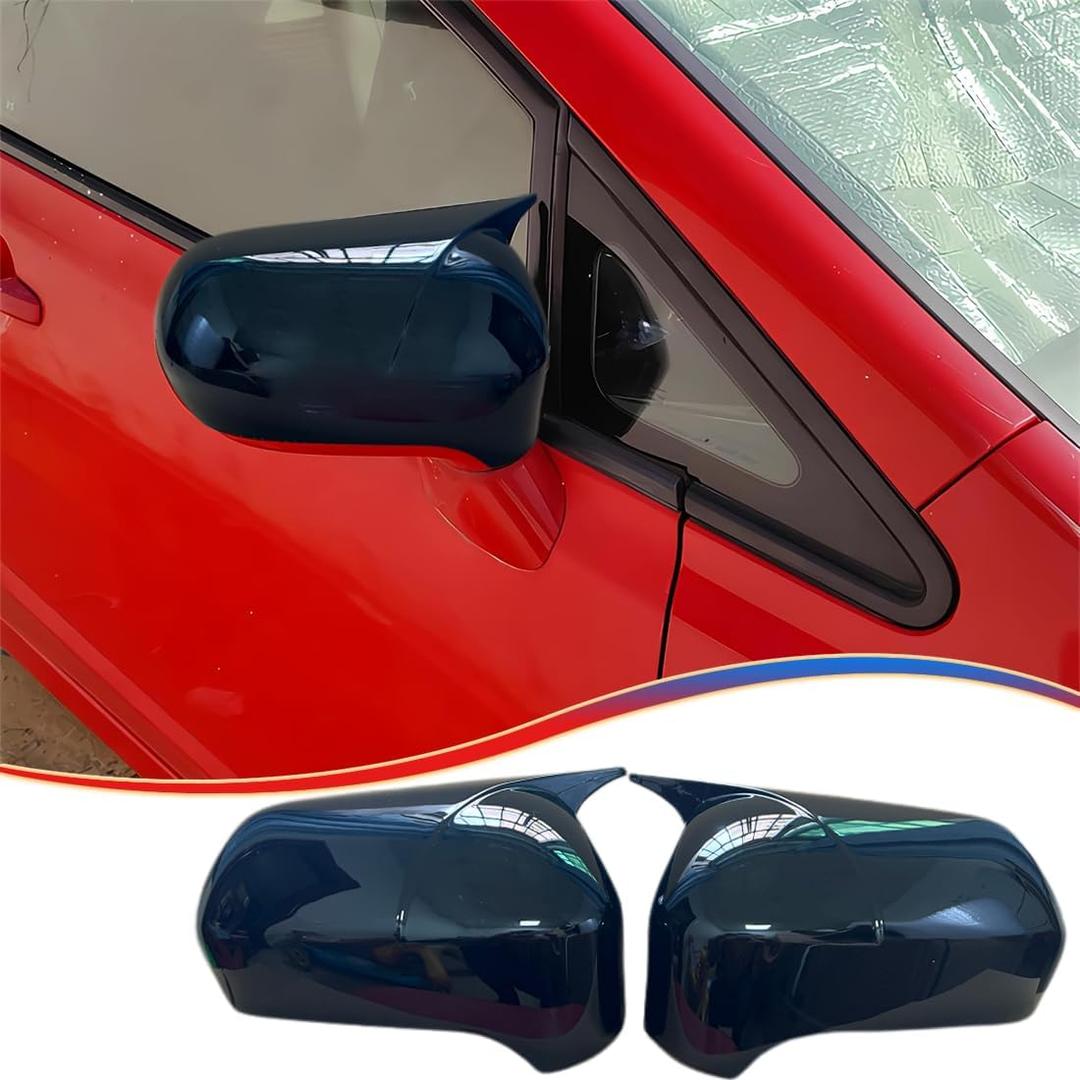 2Pcs New Rear View Mirror Outside Housing Wing Mirror Cover Cap for Honda Civic 2006-2011 - ABS Bright Black Sport Interior Accessories Mirror Cover Without Turn Signal