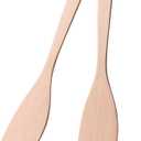 2PCS Wooden Spatulas for Cooking,12.8inch Uncoated Beech Wood Turners for Frying,Non-Scratch Wood Bevel Spurtle for Pan & Wok,Wooden Cooking Utensils for Non Stick Cookware,Long Handle Scraper (Thin 12.8" Angled Edge)