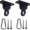 ABUSA Heavy Duty Black Swing Hangers Screws Bolts Included Over 5000 lb Capacity Playground Porch Yoga Seat Trapeze Wooden Sets Indoor Outdoor 2 Pack