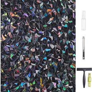 LEMON CLOUD Blackout Window Privacy Film with Tools, 35.4″ x 118.1″