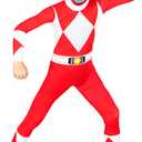 Morphsuits Red Mighty Morphin Power Rangers Costume Kids, Power Rangers Kids, Boys Halloween Costume (Large)