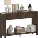 FATORRI Console Sofa Table with 2 Drawers, Wood Couch Table Behind Sofa, Farmhouse Entryway Tables for Hallway Storage (47.2 inch, Dark Walnut)