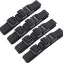 Vigorport Utility Straps with Quick Release Metal Buckle, Nylon Backpack Accessory Sleeping Bag Strap, Adjustable for Hiking, Travel, Outdoor Sports-4 Pack (Black, 0.75''W-40''L)