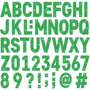 24 Sheets Large Letter Stickers 4 Inch Big Font 282 Pcs Glitter Alphabet Number Stickers Self Adhesive Stick on Letters for Poster Board Bulletin Board Mailbox Crafts Classroom Home Decor(Green)
