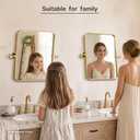 Besdomus Bathroom Pivot Wall Mirror: 20"x30" Gold Vanity Tempered Mirrors