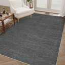 Outdoor Easy Jute Rug 5x7 Washable Non Slip Indoor Outdoor Easy Jute Rug Modern Solid Color Neutral Paito Stain Resistant Throw Carpet for Porch Kitchen Bedroom Living Room Backyard, Grey