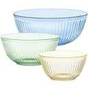 Pyrex Colors Tinted 3-PC, Unlidded Small/ Medium/ Large Glass Mixing Bowls, Nesting Space Saving Set of Bowls For Prepping and Baking, 1.3QT, 2.3QT & 4.5QT
