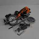 Circular Saw, 5.8A 4-1/2" Circular Saw w/Laser, Metal Auxiliary Handle, 6 Blades (4", 4"), Cutting Depth 1-11/16" (90), 1-1/8" (45), Ideal for Wood, Soft Metal, Plastic, Tile - MCS01A (w/Contractor Bag)