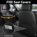 Ford F150 Seat Covers Full Set, Custom Fit 2009-2026 & F250 F350 F450 2017-2026, Waterproof Faux Leather, Wear Resistant & Easy to Clean for SuperCrew/Crew Cab (XL, XLT) Black