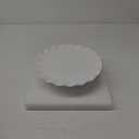 White Cake Stand, 10 Inch Cake Stands for Tea Party, Round Dessert Stand for 8 Inch Cake, Small Cake Plate Cupcake Stand for Dessert Table Display, Ruffle Trim