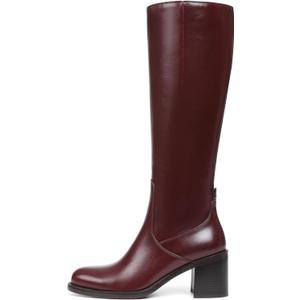 Mattiventon Knee High Boots Women Long Tall Boots Chunky Heel Round Toe Side Zipper Fashion Dress Date Party 2025, 8