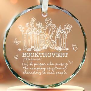Book Ornaments for Christmas Tree, Lover Ornaments - Gifts for Book Lovers Women, Bookworms, Librarian, Booktrovert, Readers Ornament - Glass Ornament
