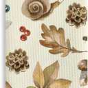 TNUW Fall Mushroom Dragonfly Kitchen Towels 16x24 Inch, Vintage Cottagecore Fall Botanical Dish Tea Towels for Kitchen, Farmhouse Rustic Pine Cone Snail Decorative Hand Towel for Bathroom Decor