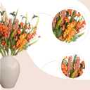 Egolot Fall Orange Yellow Forsythia Flowers Picks with Orange Gradient Berries Set for Indoor Outdoor Centerpieces, Autumn Flower Picks Bouquet for Indoor Outdoor Vase Home Decor