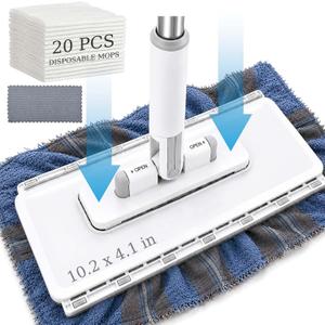 10.2x4.1x49.2 Hands Free Flat Mop, Auto Clamp & One-Click Release