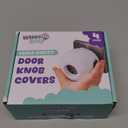 Child Safety Door Knob Cover (4 Pack) Hard-to-Remove Dual-Lock Door Handle Covers for Kids - Reusable Baby Proof Door Knob Locks - Installs Easily, No Tools Needed (White)