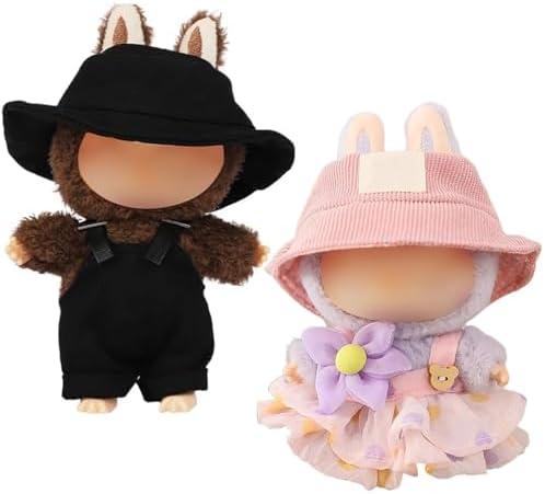 4PC Clothes Set for 17cm Doll,Outfit Set with Hat & Overalls/Shirt of Clothes Designer,Doll Clothes of Black+Purple,Cute Clothes for Dress up Unique Style 4PC Clothes Set for 17cm Doll,Outfit Set with Hat & Overalls/Shirt of Clothes Designer,Doll Clothes of Black+Purple,Cute Clothes for Dress up Unique Style