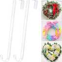 12" Clear Wreath-Hanger Non Scratch Over The Door Hooks,2 Pack Easter Halloween Christmas Decoration Welcome Sign for Front Doors Dcor Inside Outside,Slim Hangers Organizer for Home