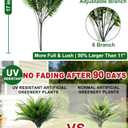 TURNMEON 12 Bundles Fake Ferns Artificial Plants Outdoor 17 Inch Long Length Summer Decor, UV Resistant No Fade Faux Plants Plastic Boston Fern Greenery Flowers for Gardens Patio Yards Porch Decor