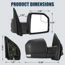 Passenger Side Tow Mirror Compatible with 2015-2020 Ford F150, Side Mirror with LED Turn Signal & Built-in Ambient Temp Sensor(for 2019+), Power Heated, 8 Pin, Replace OEM JL3Z17682CA