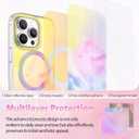 FUNMIKO for iPhone 16 Pro Max Case Rainbow Bling Sparkle Cover for Women,Wireless Charging Compatible,Military Grade Protective Clear Bumper Phone Case - Multicolored