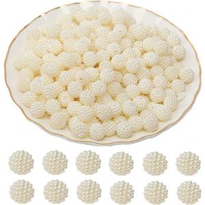 200Pcs Imitation Pearl Berry Beads 12mm White Round Loose Beads Round Spacer Beads Craft Beads Charms with Hole Craft Supplies for Home Decoration Bracelets Necklaces Jewelry Making