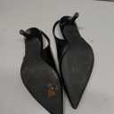 RIBONGZ Black Heels for Women Slingback Kitten Heels Closed Pointed Toe Ankle Strap Low Patent Leather Heeled Sexy Pumps Wedding Bride Guest Party Evening Prom Formal Herls Dressy Shoes, Size: 6.5